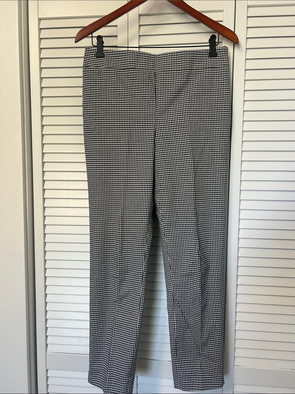 Talbots Black and White Houndstooth Cropped Dress Pants